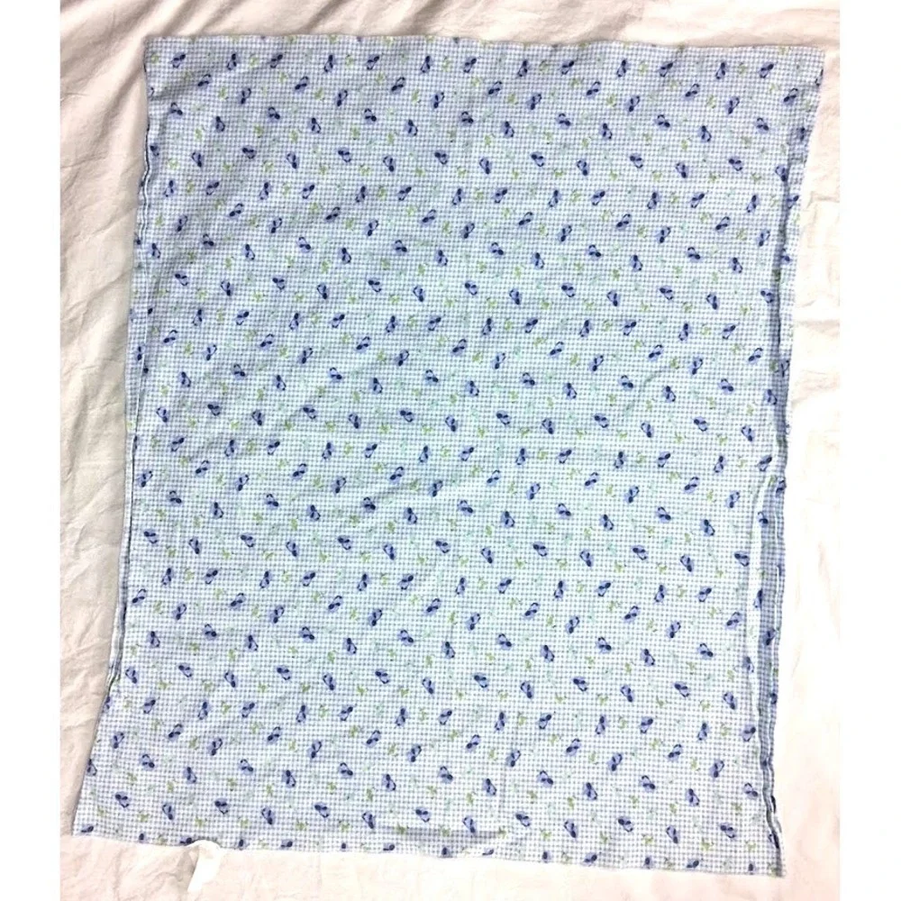 Carter's Child Of Mine ? Blue Gingham Puppy Dog Worm Dragonfly Blanket Receiving